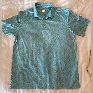 Greg Norman ML75 PlayDry Blue Palm Print Golf Polo Size XL